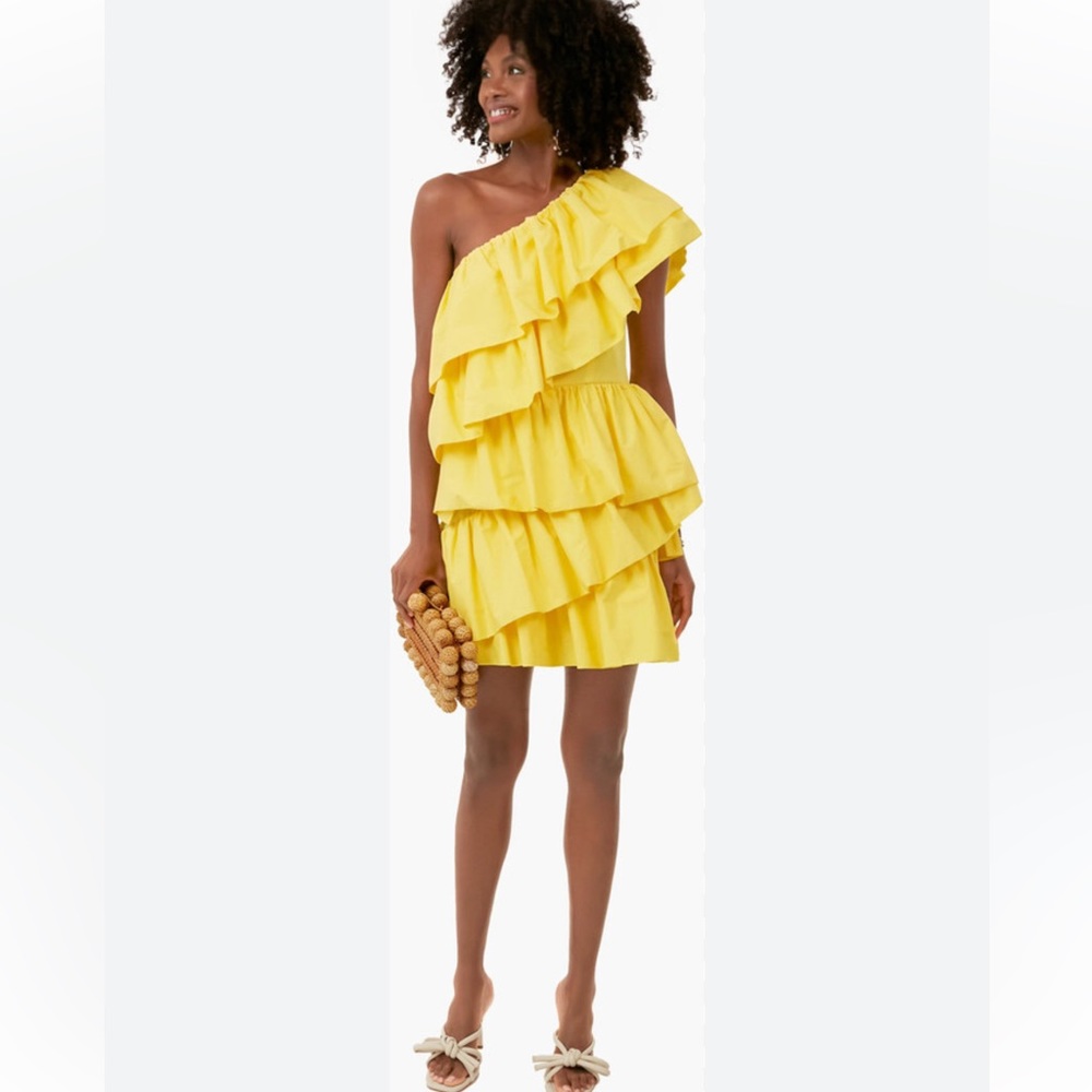 Tuckernuck Hyacinth House Yellow Ruffle Sofie Mini Dress- XS